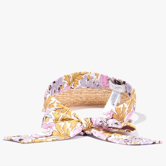TED BAKER Kylow Printed Straw Visor in Pink main image 4